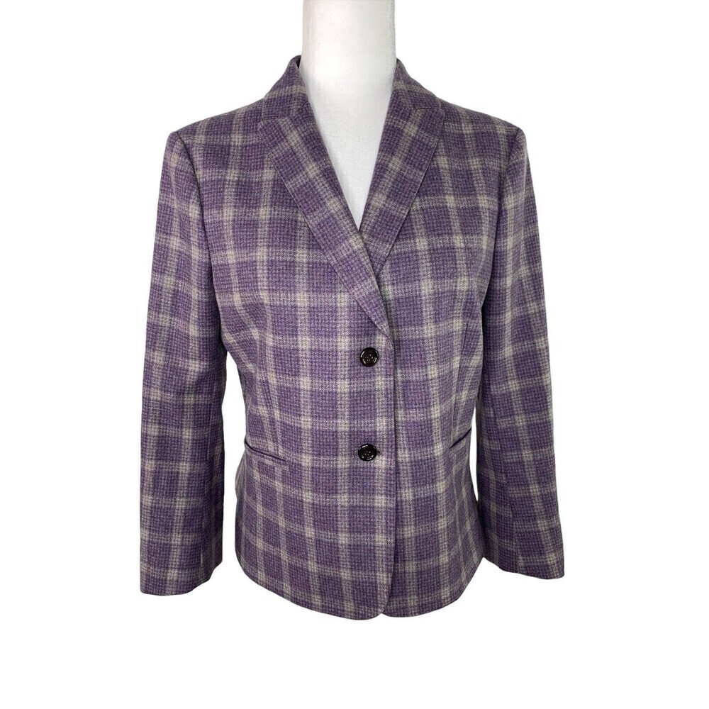 Mauro Grifoni Women's Wool Blazer Button Front Size 46/  Small Purple Made Italy